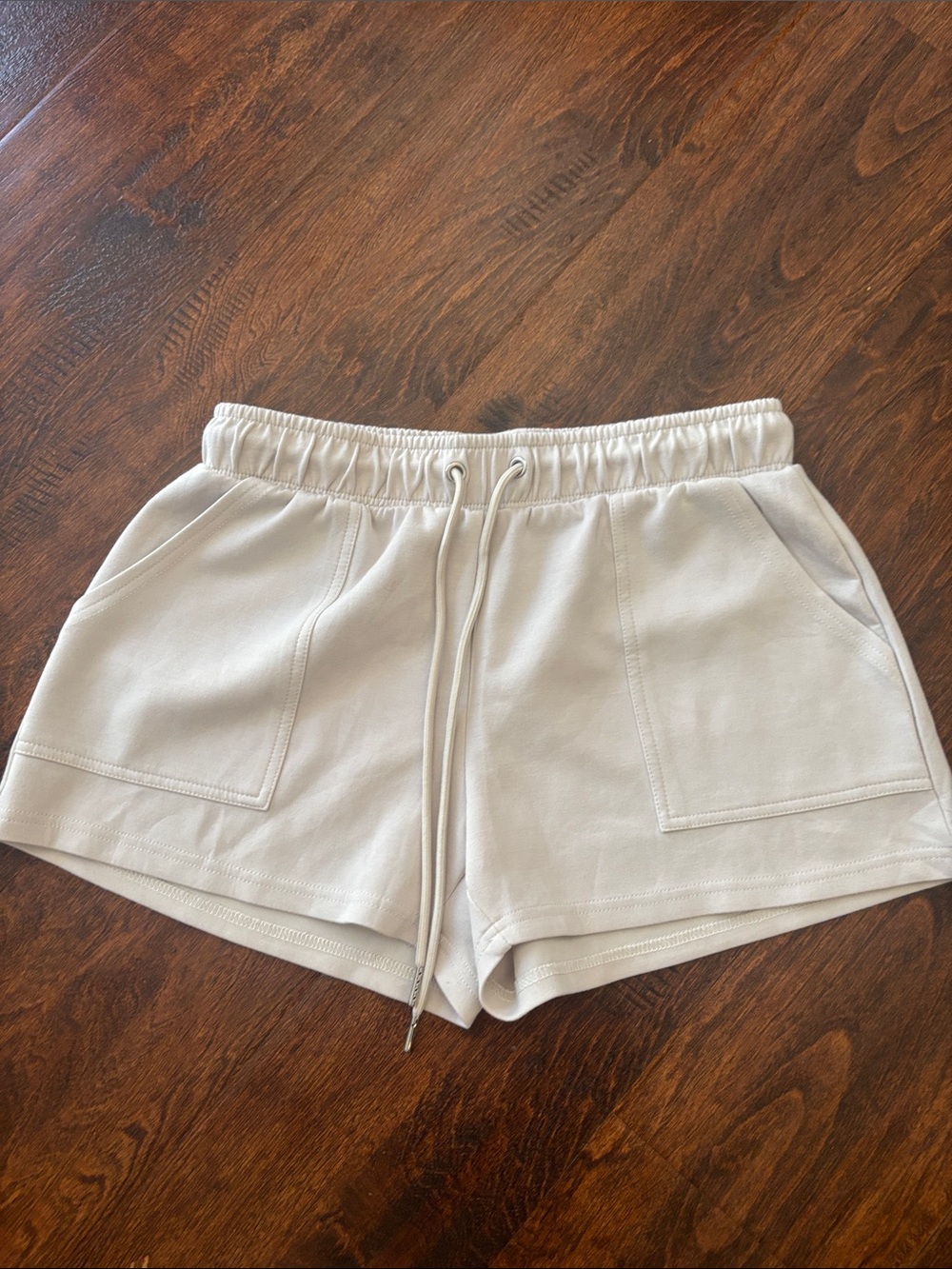 Women's Casual Drawstring Shorts - Light Cream
